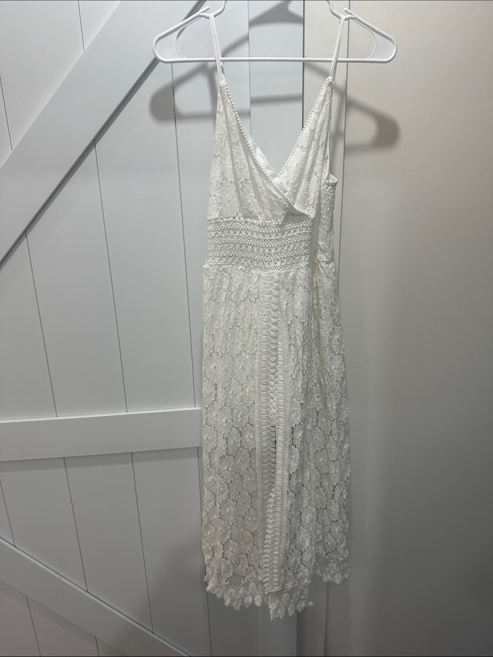 Amazon White Lace Spaghetti-Strap Midi Dress (worn once for my bridal shower)